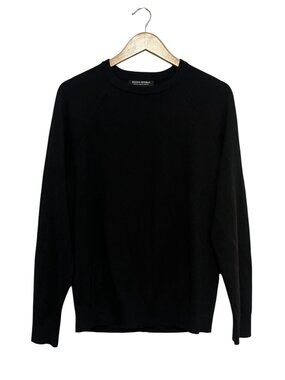 Banana Republic Italian Merino Yarn Baruffa Men's Medium Black Pullover Raglan